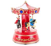 Christmas Concepts® 20cm (8") Manège de Noël animé avec lumières LED - Fonctionne sur Batterie - Village de Noël (Carrousel)