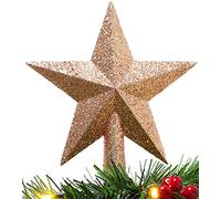 Christmas Concepts® 20cm Glitter Tree Top Décoration Étoile - Topper de Sapin de Noël (Or Rose)