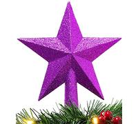Christmas Concepts® 20cm Glitter Tree Top Décoration Étoile - Topper de Sapin de Noël (Violet)