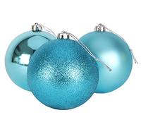 Christmas Concepts 3-150mm (6") Extra Large Baubles - Brillant, Mat & Glitter Design - Décorations de Noël (Turquoise)