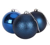 Christmas Concepts® 3-150mm (6") Extra Large Baubles - Design Brillant, Mat & Glitter - Décorations de Noël (Bleu Nuit)