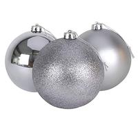 Christmas Concepts® 3-150mm (6") Extra Large Baubles - Design Brillant, Mat & Glitter - Décorations de Noël (Gris Graphite)