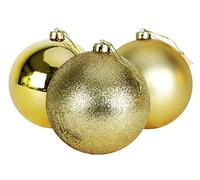 Christmas Concepts® 3-150mm (6") Extra Large Baubles - Design Brillant, Mat & Glitter - Décorations de Noël (Or)