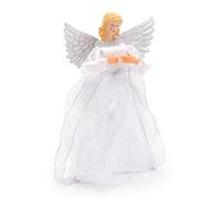 Christmas Concepts® 30cm (12") Ange Traditionnel au Sommet de l'arbre - Décoration de Sapin de Noël - Or ou Argent (Argent)