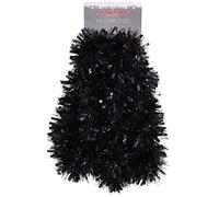 Christmas Concepts® 3m (117") / 9.8ft Tinsel de Noël Chunky/Fine - Décoration de Noël - Tinsel de Haute qualité (Noir Argent)