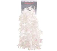 Christmas Concepts® 3m / 9.8ft Tinsel de Noël Chunky/Fine - Décoration de Noël - Tinsel de Haute qualité (Blanc avec des Papillons)