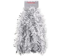 Christmas Concepts® 3m / 9.8ft Tinsel de Noël Chunky/Fine - Décoration de Noël - Tinsel de Haute qualité (Blanc Mat et Argent)