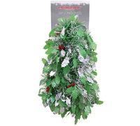 Christmas Concepts® 3m / 9.8ft Tinsel de Noël Chunky/Fine - Décoration de Noël - Tinsel de Haute qualité (Holly & Berry Vert et Argent)