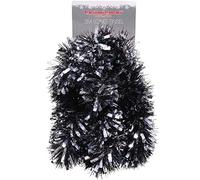 Christmas Concepts® 3m / 9.8ft Tinsel de Noël Chunky/Fine - Décoration de Noël - Tinsel de Haute qualité (Noir Argent)