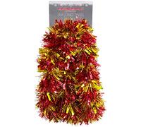 Christmas Concepts® 3m / 9.8ft Tinsel de Noël Chunky/Fine - Décoration de Noël - Tinsel de Haute qualité (Rayé Rouge et Or)