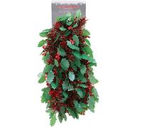 Christmas Concepts® 3m / 9.8ft Tinsel de Noël Chunky/Fine - Décoration de Noël - Tinsel de Haute qualité (Rouge & Vert avec Holly)