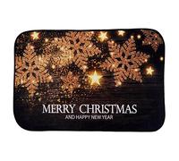 Christmas Concepts® 59 cm (23") Paillasson antidérapant « Joyeux Noël et Bonne Année » Motif Flocon de Neige Doré - Décorations de Noël