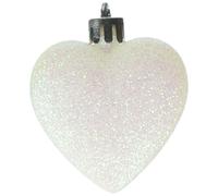 Christmas Concepts® 8 x 60mm (2.4") White Glitter en Forme de Coeur d'arbre de Noël Babioles