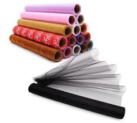 Christmas Concepts® 9 mètres x 40 cm Tissu Organza Transparent - Décorations de Noël - Fêtes - Décorations de Mariage - Chemin de Table - Couture - Fournitures créatives (Noir