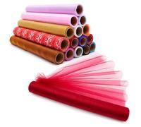 Christmas Concepts® 9 mètres x 40 cm Tissu Organza Transparent - Décorations de Noël - Fêtes - Décorations de Mariage - Chemin de Table - Couture - Fournitures créatives (du Vin