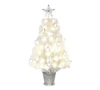 Christmas Concepts® 91 cm (3 pi) Sapin de Noël Multifonction Fibre Optique Blanc Chaud et glacé avec Flocons de Neige à Del - 13 Fonctions incluses - Sapins de Noël artificiels