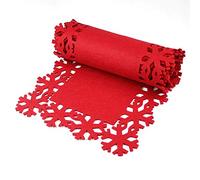 Christmas Concepts® Chemin de Table en Feutre Rouge de Luxe 2M avec Motif de Flocon de Neige - Vaisselle de Noël - Accessoires de Salle à Manger