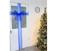 Christmas Concepts® - Décoration de Noeud de Porte en Tissu Bleu Royal de Noël - Faites Votre Propre Noeud en Tissu
