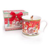 Christmas Concepts® Gamme de vaisselle en céramique de luxe Gingerbread - Mug de 15 oz avec coffret cadeau décoratif assorti