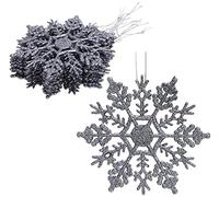 Christmas Concepts® Lot de 12 à 10cm (4,8" x 4") de décorations à Suspendre avec Flocon de Neige de 10cm - (Graphite)
