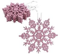 Christmas Concepts® Lot de 12 à 10cm (4") de décorations à Suspendre avec Flocon de Neige -… (bébé Rose)