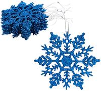 Christmas Concepts® Lot de 12 à 10cm (4") de décorations à Suspendre avec Flocon de Neige -… (Bleu Royal)