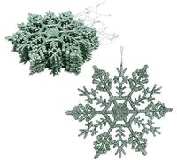 Christmas Concepts® Lot de 12 à 10cm (4") de décorations à Suspendre avec Flocon de Neige -… (Menthe Verte)
