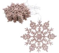 Christmas Concepts® Lot de 12 à 10cm (4") de décorations à Suspendre avec Flocon de Neige -… (Or Rose)