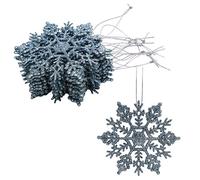 Christmas Concepts® Lot de 12 à 10cm (4") de décorations à Suspendre pour Flocon de Neige Scintillantes - Décorations de Noël (Bleu glacé)