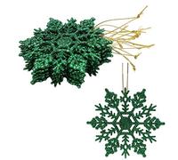 Christmas Concepts® Lot de 12 à 10cm (4") de décorations à Suspendre pour Flocon de Neige Scintillantes - Décorations de Noël (Vert)