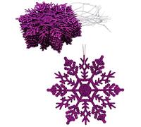 Christmas Concepts® Lot de 12 à 10cm (4") de décorations à Suspendre pour Flocon de Neige Scintillantes - Décorations de Noël (Violettes)
