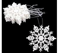 Christmas Concepts® Lot de 12 - Décorations à Suspendre avec Flocon de Neige de 10 cm (4") - Décorations de Noël (Blanc)