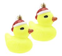 Christmas Concepts® Lot de 2 Boules de Noël en Forme de Canard pailletées Jaunes de 110 mm (4,3 po) - Décorations pour Sapin de Noël
