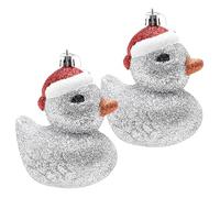 Christmas Concepts® Lot de 2 Boules de Noël festives pailletées argentées (110 mm) - Décorations pour Sapin de Noël