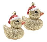 Christmas Concepts® Lot de 2 Boules de Noël festives pailletées en Forme de Canard doré de 110 mm (4,3 po) - Décorations pour Sapin de Noël