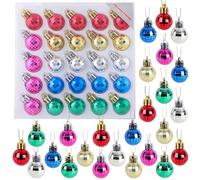 Christmas Concepts® Lot de 25 Boules de Noël Miniatures de 25 mm de - Décorations Traditionnelles pour Sapin de Noël (Multicolores)