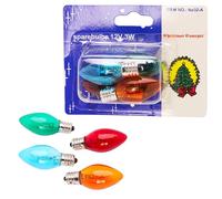 Christmas Concepts® Lot de 4 Ampoules de Rechange à Visser Multicolores - E12 12V 3W 0,25A - Ampoules de Rechange