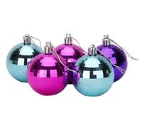 Christmas Concepts® Lot DE 5 Boules Disco 6CM Rose, Violet ET Bleu Glace