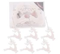 Christmas Concepts® - Lot de 6 Boules de Noël Scintillantes en Forme de Renne (100 mm) - Décorations de Noël (Blanc)