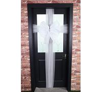 Christmas Concepts® Noeud de Porte décoratif DIY avec décoration en Strass - Mariage/Fêtes/Noël (Blanc)