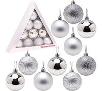Christmas Concepts Pack de 10 babioles - 60mm (2,4") Taille - Arbre de Noël Décorations (Argenté)