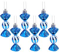 Christmas Concepts® Pack de 6-8 cm (3,2") Mini Boules en Forme de Doux - Brillant & Glitter Décoré - Décorations d'arbre de Noël (Bleu Royal)