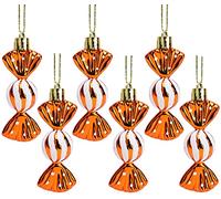Christmas Concepts® Pack de 6-8cm (3,2") Mini Boules en Forme de Doux - Brillant & Glitter Décoré - Décorations d'arbre de Noël (Cuivre)