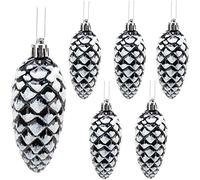 Christmas Concepts® Pack de 6 - Boules de Noël 90 mm (3.6") Brillantes et Scintillantes en Pomme de pin - Décorations d'arbre de Noël