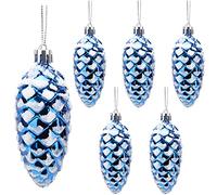 Christmas Concepts® Pack de 6 - Boules de Noël 90 mm (3,6") Brillantes et Scintillantes en Pomme de pin - Décorations d'arbre de Noël