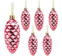 Christmas Concepts® Pack de 6 - Boules de Noël 90 mm (3,6") Brillantes et Scintillantes en Pomme de pin - Décorations d'arbre de Noël