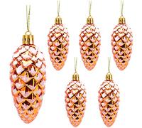 Christmas Concepts® Pack de 6 - Boules de Noël 90 mm (3,6") Brillantes et Scintillantes en Pomme de pin - Décorations d'arbre de Noël