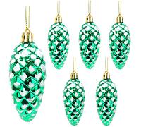 Christmas Concepts® Pack de 6 - Boules de Noël 90 mm (3.6") Brillantes et Scintillantes en Pomme de pin - Décorations d'arbre de Noël