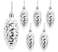 Christmas Concepts® Pack de 6 - Boules de Noël 90 mm (3,6") Brillantes et Scintillantes en Pomme de pin - Décorations d'arbre de Noël