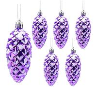 Christmas Concepts® Pack de 6 - Boules de Noël 90 mm (3,6") Brillantes et Scintillantes en Pomme de pin - Décorations d'arbre de Noël